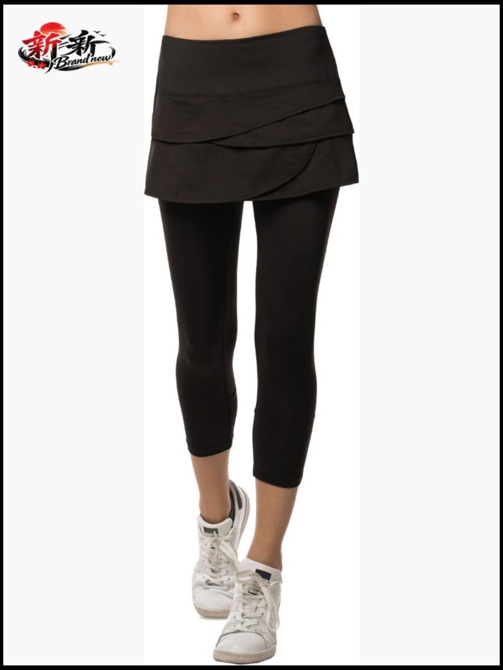 Scallop Capri Skort with Built-in Leggings Athletic Tennis